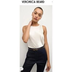 VERONICA BEARD Sabrina Stretch-Silk Tank ivory size 14 (new)